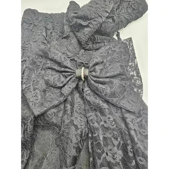 Vtg 80s/90s Fredrick's of Hollywood Junior's Size 5 Black Tulle Dress - Picture 10 of 16